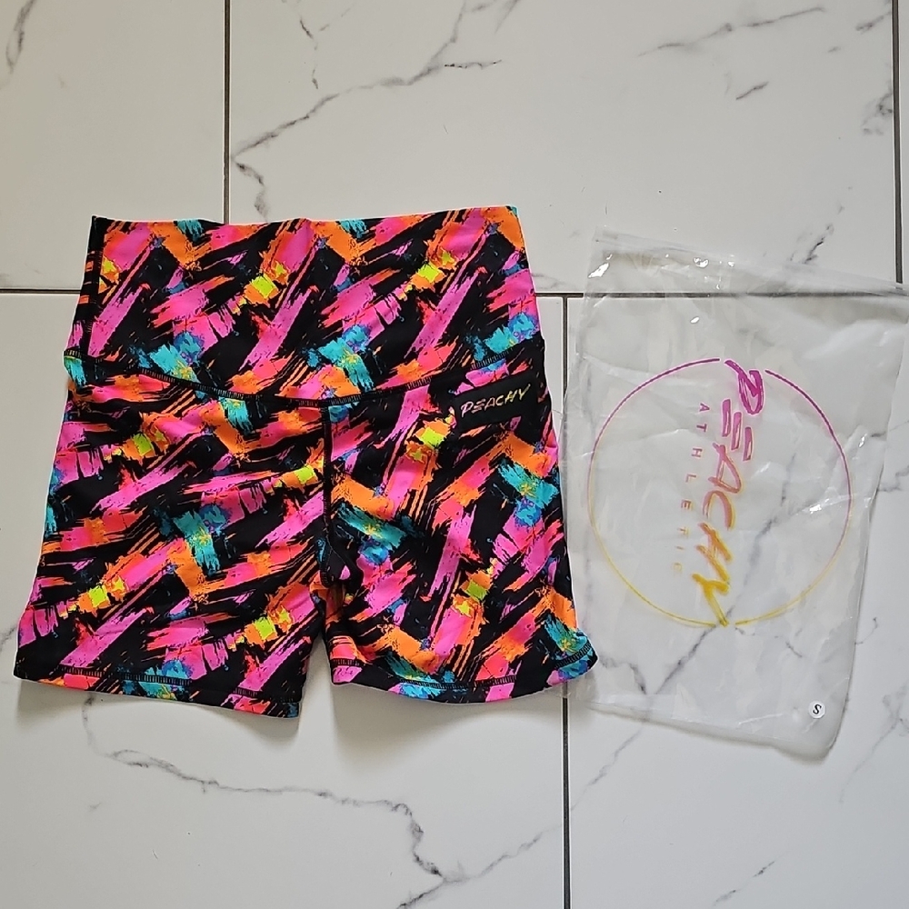 NWT Halcyon Peachy Athletic Shorts | Bright Multicolor | Size Small